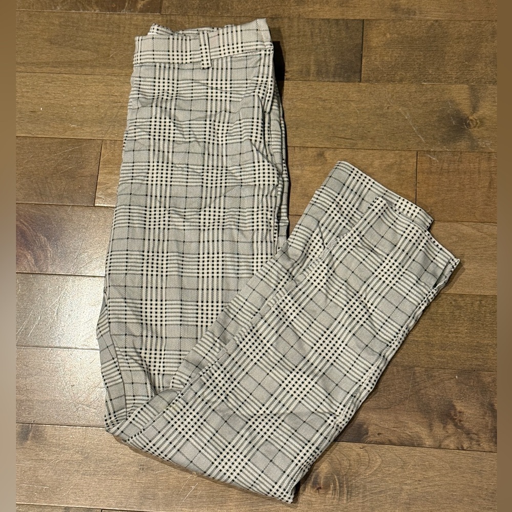 H&M Black and White Checkered Dress Pants